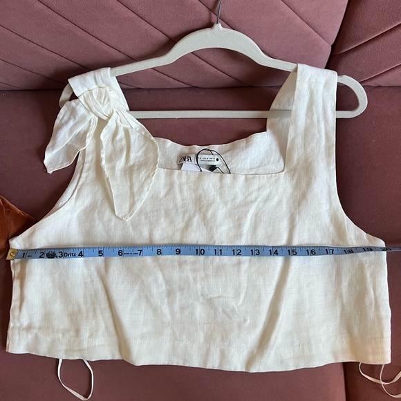 ZARA | NWT White Linen Cropped Tank - Picture 4 of 4